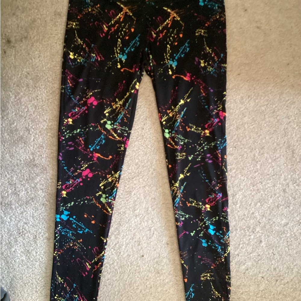 Tipsy Elves Black Splatter Paint Leggings